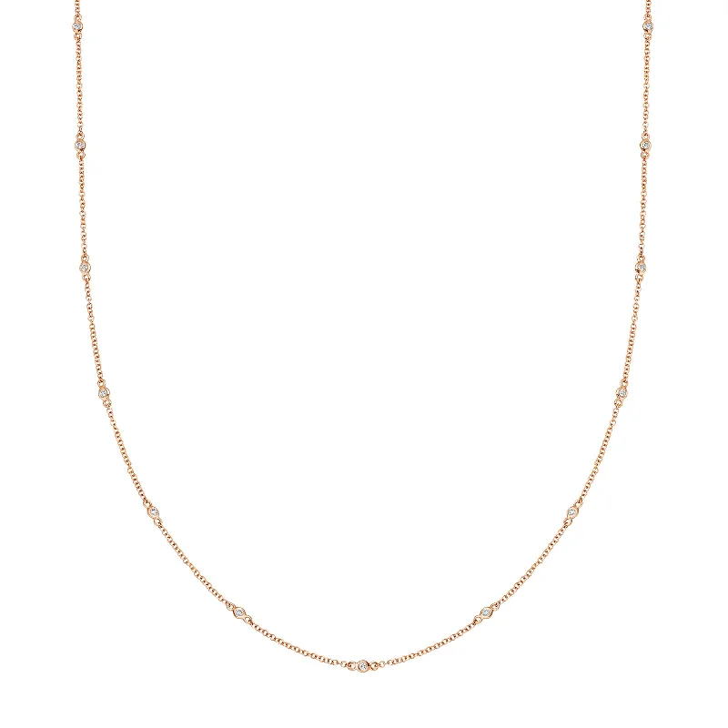 Best necklaces and pendants with seashell designs for a tropical, beachy vibe-18" Fine Diamond Chain Necklace - Rose Gold