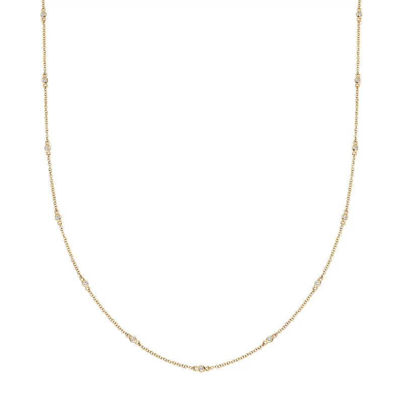 Stunning necklaces and pendants with turquoise and gold for a vibrant, earthy look-18" Fine Diamond Chain Necklace - Yellow Gold