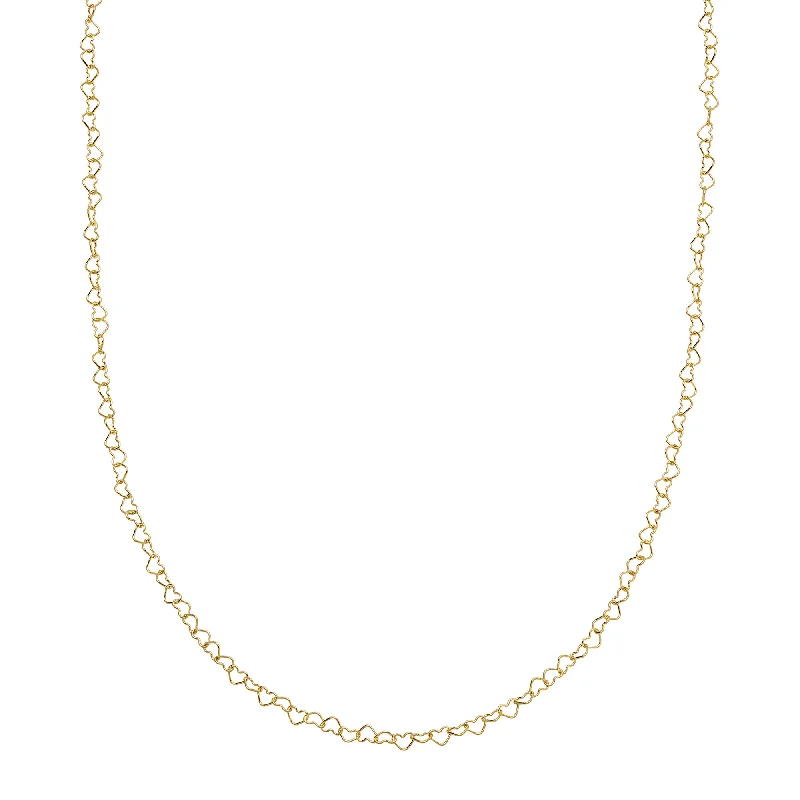 Best necklaces and pendants with opal gemstones for an iridescent glow-32" Heart Chain - Gold