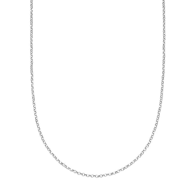 Best necklaces and pendants with intricate filigree for vintage-inspired elegance-32" Rolo Chain - White Gold