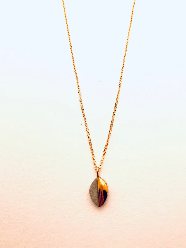 Unique necklaces and pendants with gemstones for a colorful and vibrant statement-Marquise Mini Necklace, Grey