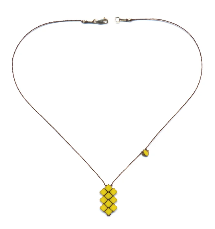 Necklaces and pendants with enamel accents for a colorful, eye-catching appearance-Mustard Necklace