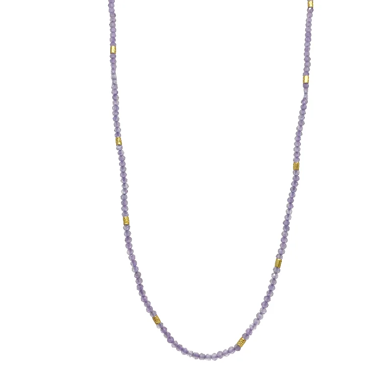 Necklaces and pendants with pearls for a classic and sophisticated touch-Amethyst and Gold Vermeil Bead Necklace by Debbie Fisher