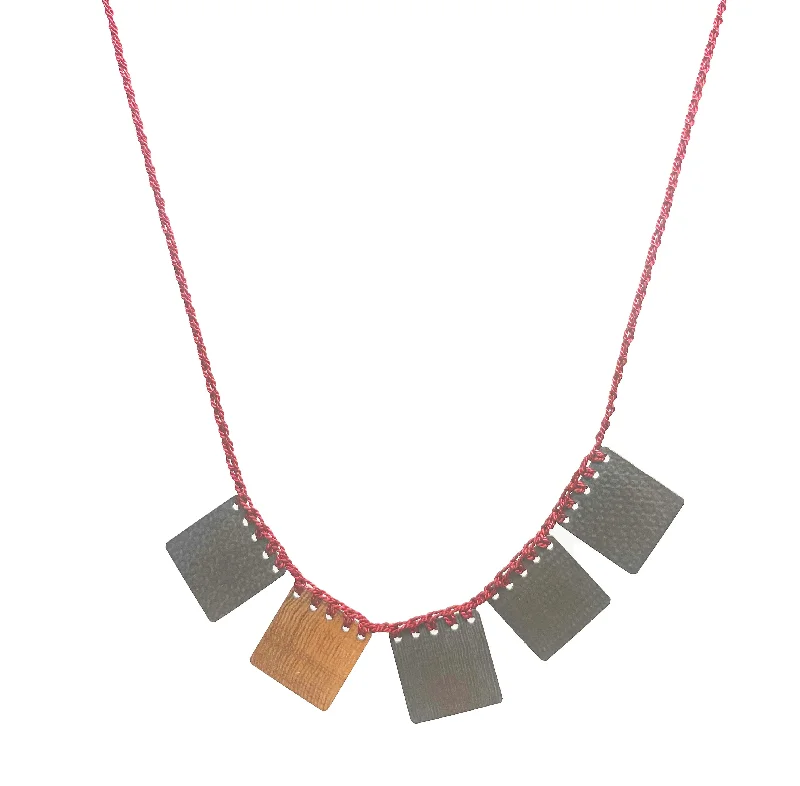 Best necklaces and pendants with glowing moonstone for an ethereal glow-NEW! Bi-Metal 5 Square Necklace in Red by Erica Schlueter