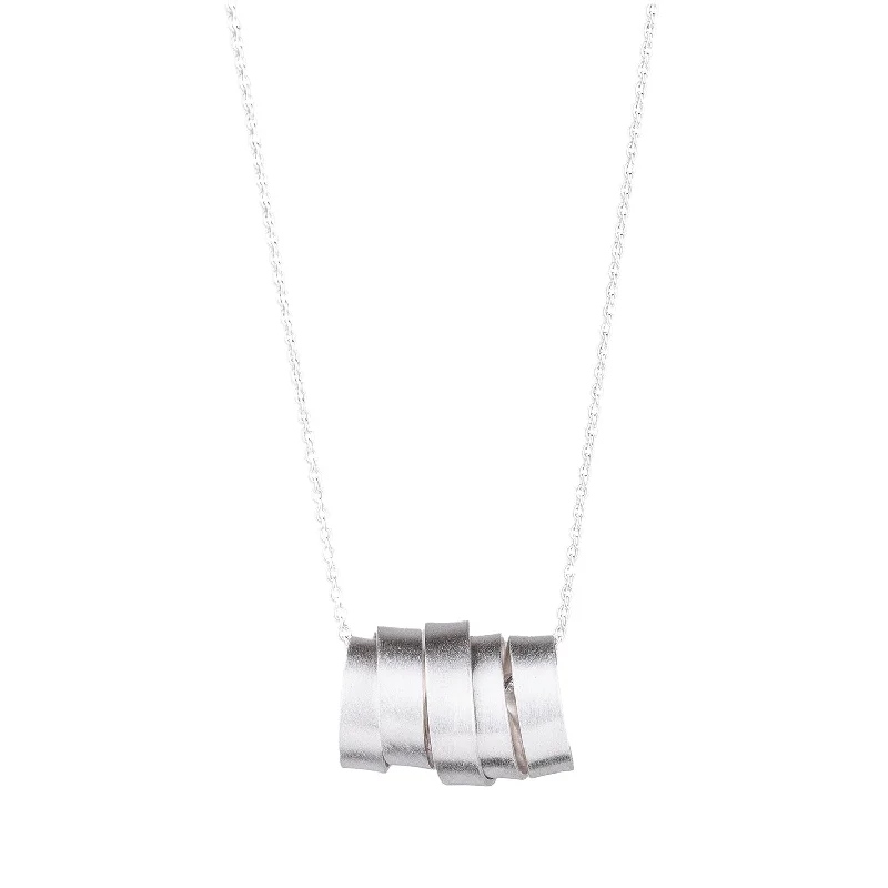 Elegant necklaces and pendants with onyx stones for a sleek, polished look-Horizontal Wrapped Ribbon Pendant by Rina Young