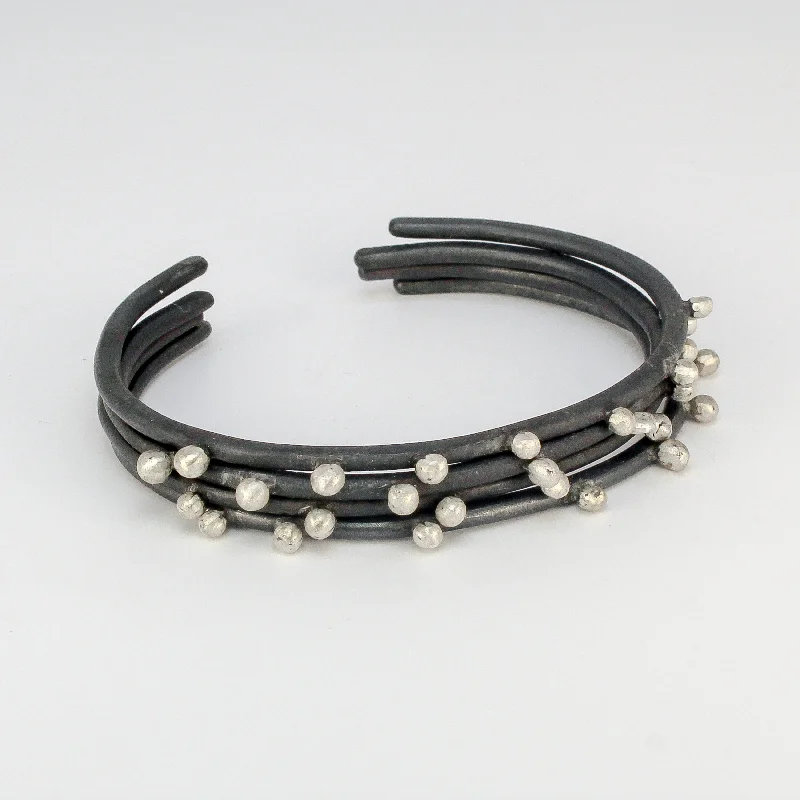 Trendy necklaces and pendants with geometric shapes for a modern aesthetic-Oxidized Dotted Cuff by Ashley Procopio