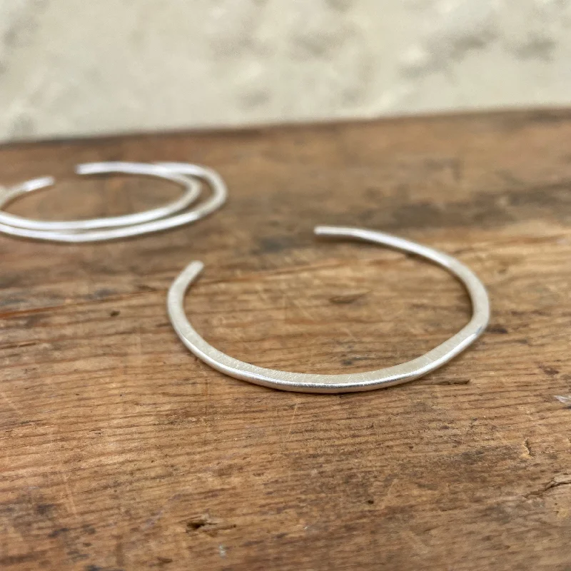 Necklaces and pendants with geometric pendants for a clean, contemporary design-Open Silver Wonky Cuff by Ashley Procopio