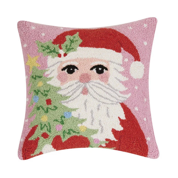 Stylish necklaces and pendants with diamonds for a glamorous and elegant look-Peking Handicraft | Santa Holding Tree Hook Pillow, 16"x16"