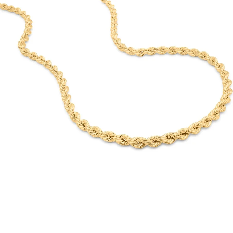 Best necklaces and pendants with adjustable chains for a customizable fit-Rope Chain in Yellow Gold - 10mm