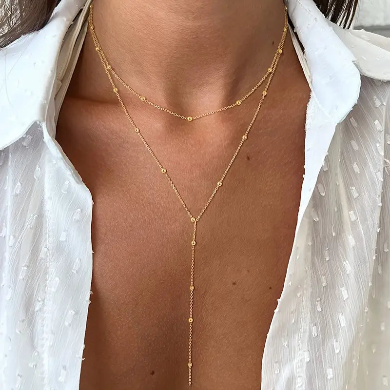 Best necklaces and pendants with silver chains for a sleek, timeless look-Sexy Tribal Style Iron Chain with Dangling Tassel Pendant