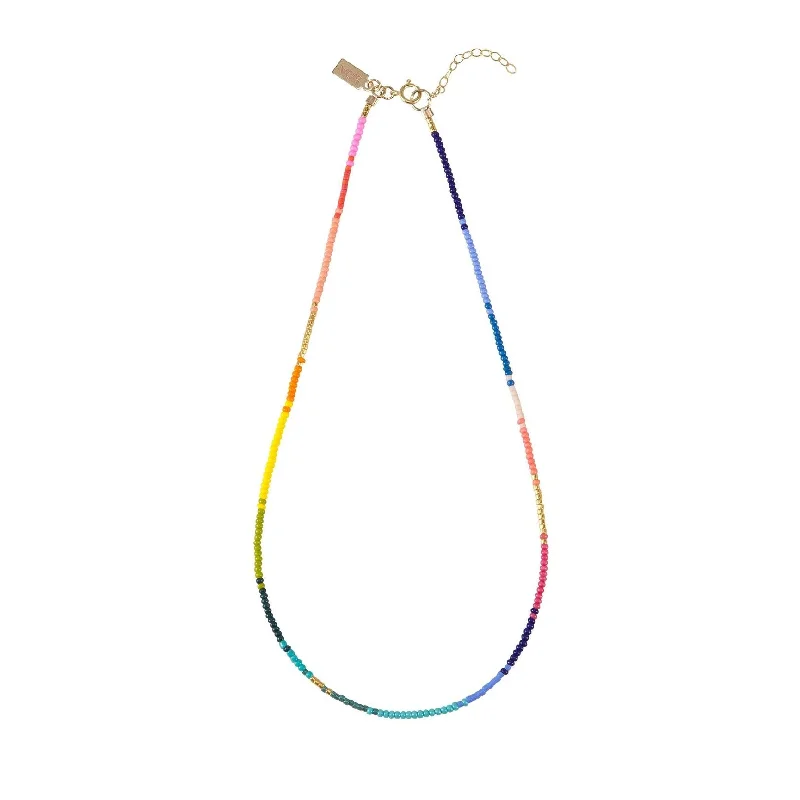 Best necklaces and pendants with sterling silver for an affordable yet stylish choice-Short Endito Rainbow Necklace - ASSORTED RAINBOW