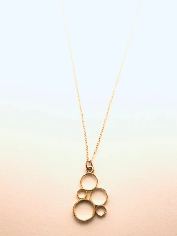 Necklaces and pendants with zodiac constellation designs for an astrological touch-Small Bubbles Nu-Gold Necklace