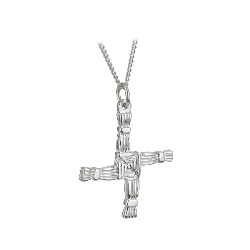 Necklaces and pendants with clear quartz for a pure and radiant look-St. Brigid's Cross Necklace: Sterling Silver Craftsmanship – A Gift of Protection