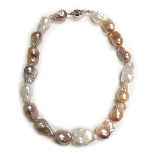 Necklaces and pendants with clear quartz for a pure and radiant look-Sterling Silver 18" Natural Freshwater Baroque Pearl Necklace