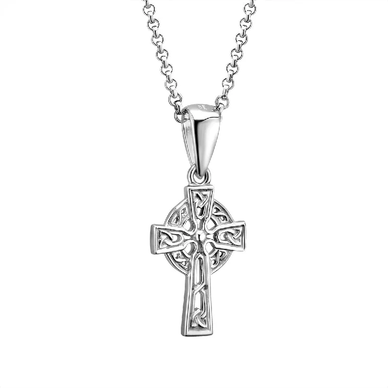 Fashionable necklaces and pendants with birthstones for a personalized gift idea-Authentic Sterling Silver Irish Celtic Cross Necklace