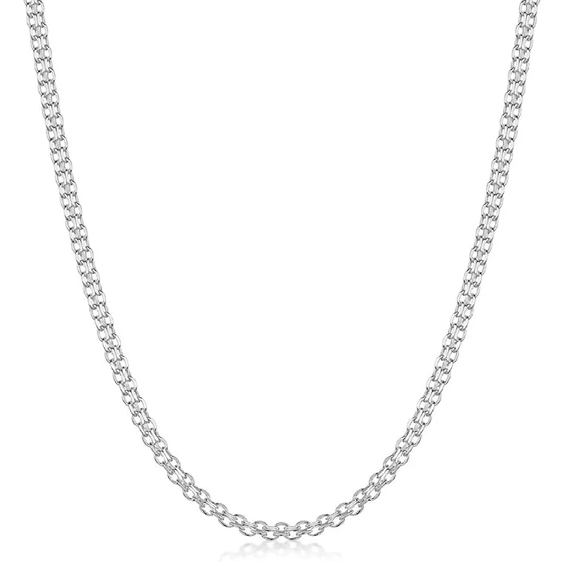 Best necklaces and pendants with cubic zirconia for a budget-friendly dazzling effect-Sterling Silver 2.2mm Italian Bismark Chain Necklace