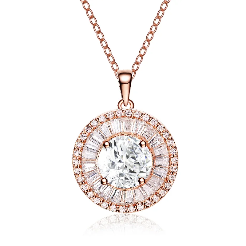 Best necklaces and pendants with matching rings for a coordinated jewelry set-Sterling Silver with Rose Gold Plated  Pendant