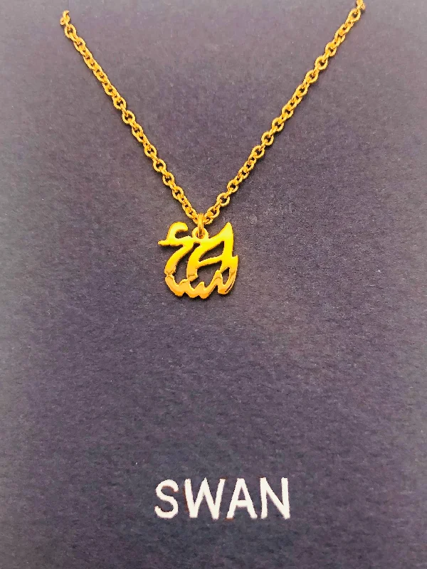 Best necklaces and pendants with emerald gemstones for a rich, sophisticated design-Swan in English Petit Necklace