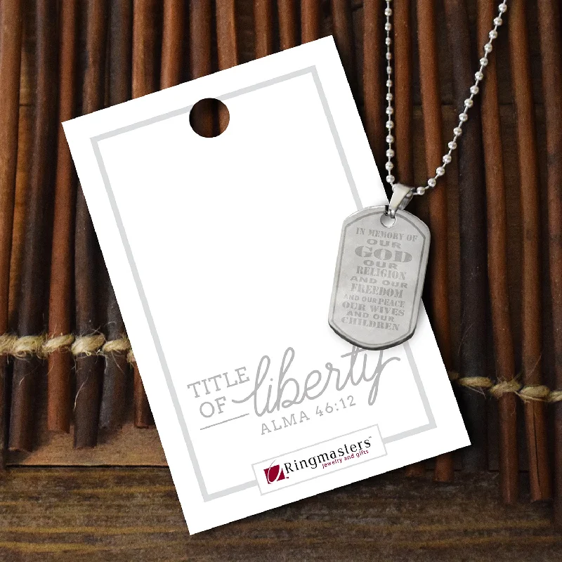 Stunning necklaces and pendants with ruby and diamond combinations for a luxurious effect-Title of Liberty - Dog Tag Necklace