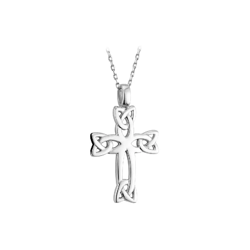 Beautiful necklaces and pendants with diamond halo settings for extra brilliance-Irish Trinity Cross Necklace: A Treasured Family Heirloom