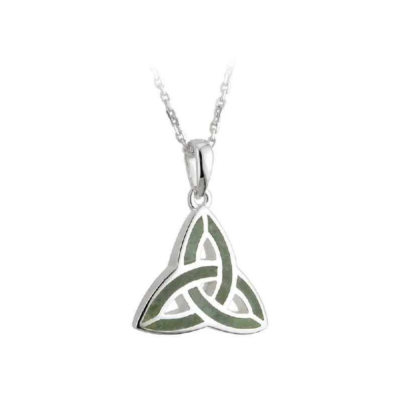 Unique necklaces and pendants with artistic shapes for a creative, one-of-a-kind design-Connemara Marble Celtic Trinity Knot Pendant Necklace