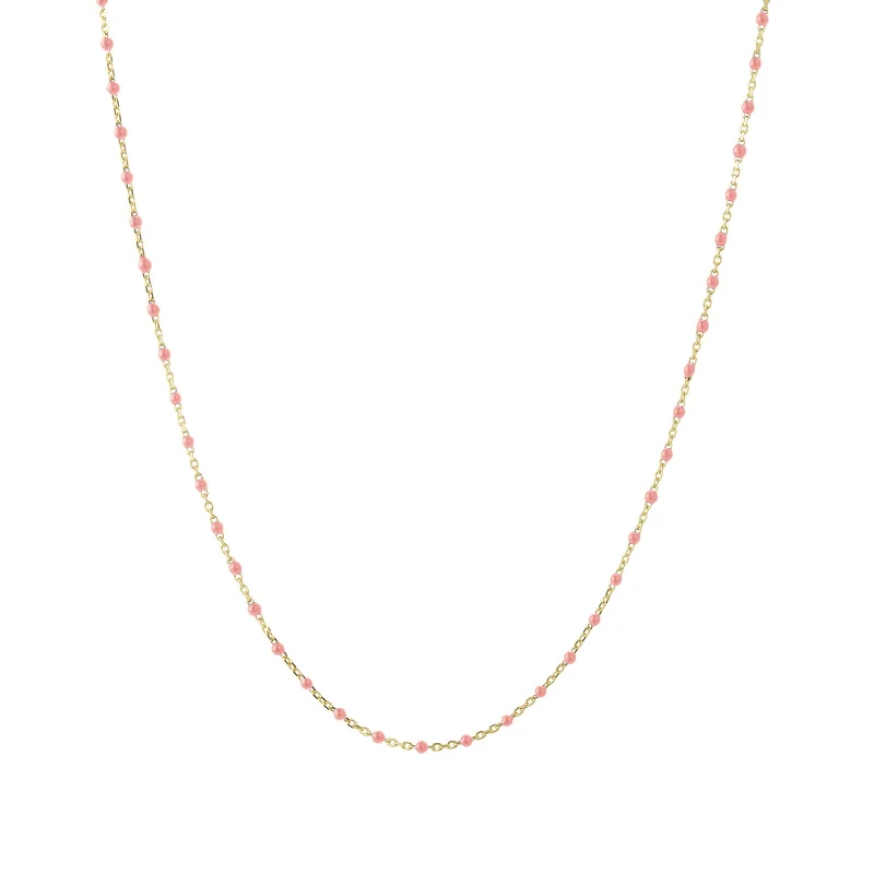 Simple necklaces and pendants with bar pendants for a sleek modern design-16" Coral Tiny Dot Chain Necklace