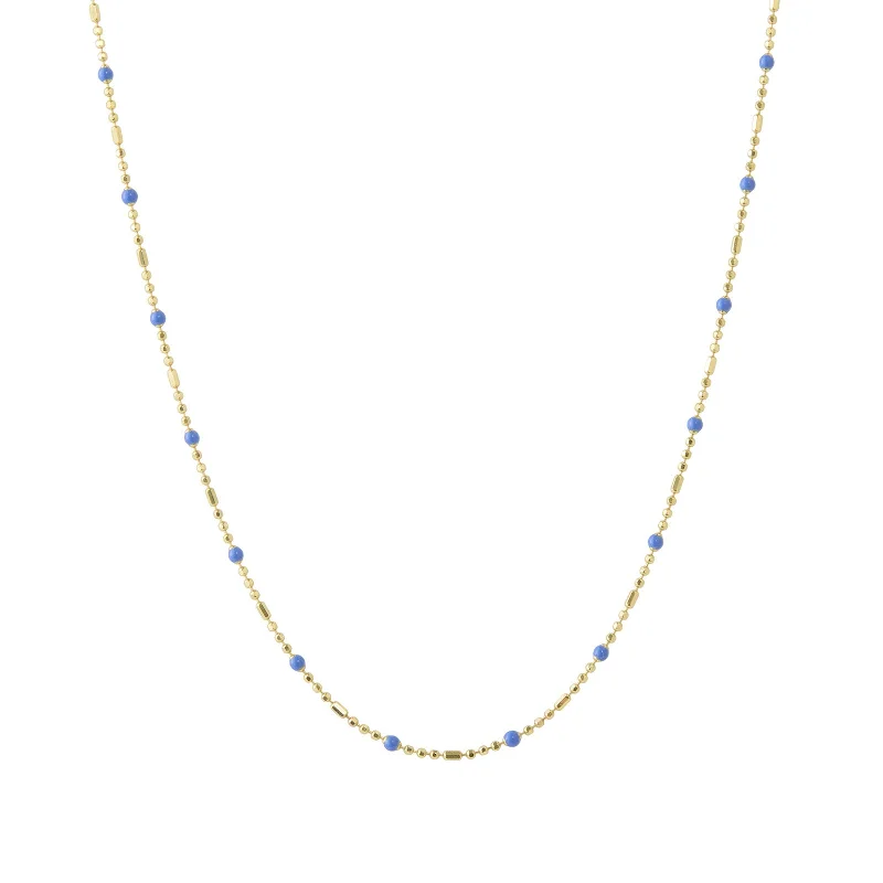 Beautiful necklaces and pendants with tree branch motifs for a nature-inspired design-16" Lapis Dot Ball Chain Necklace