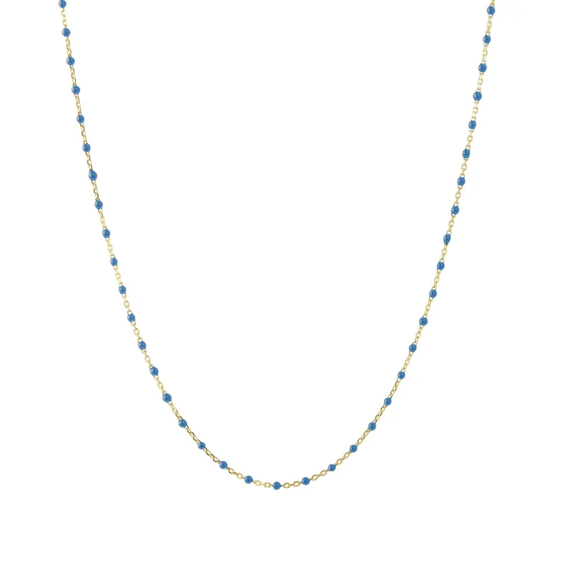 Best necklaces and pendants with art deco elements for a vintage, glamorous design-16" Lapis Tiny Dot Chain Necklace