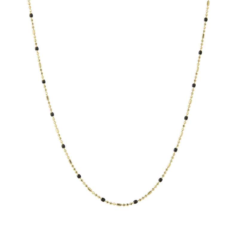 Best necklaces and pendants with layered designs for a chic, stacked look-16" Onyx Dot Ball Chain Necklace