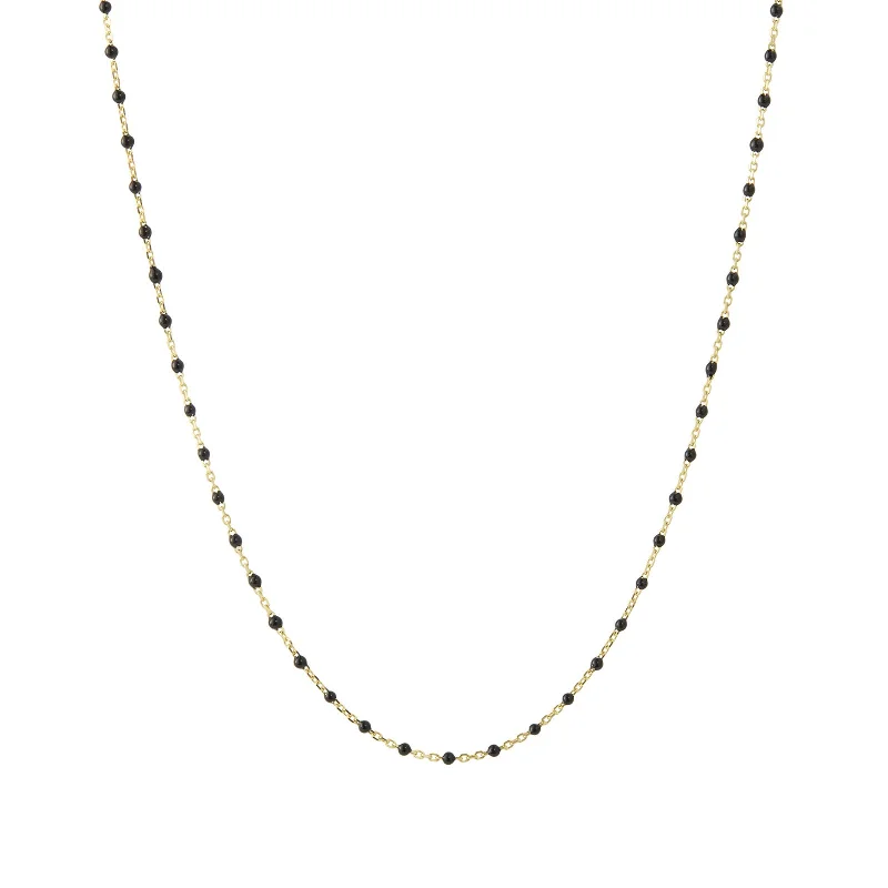 Best necklaces and pendants with glowing moonstone for an ethereal glow-16" Onyx Tiny Dot Chain Necklace