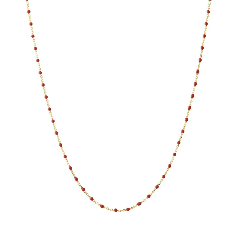 Unique necklaces and pendants with vintage-inspired designs for timeless appeal-18" Apple Tiny Dot Chain Necklace