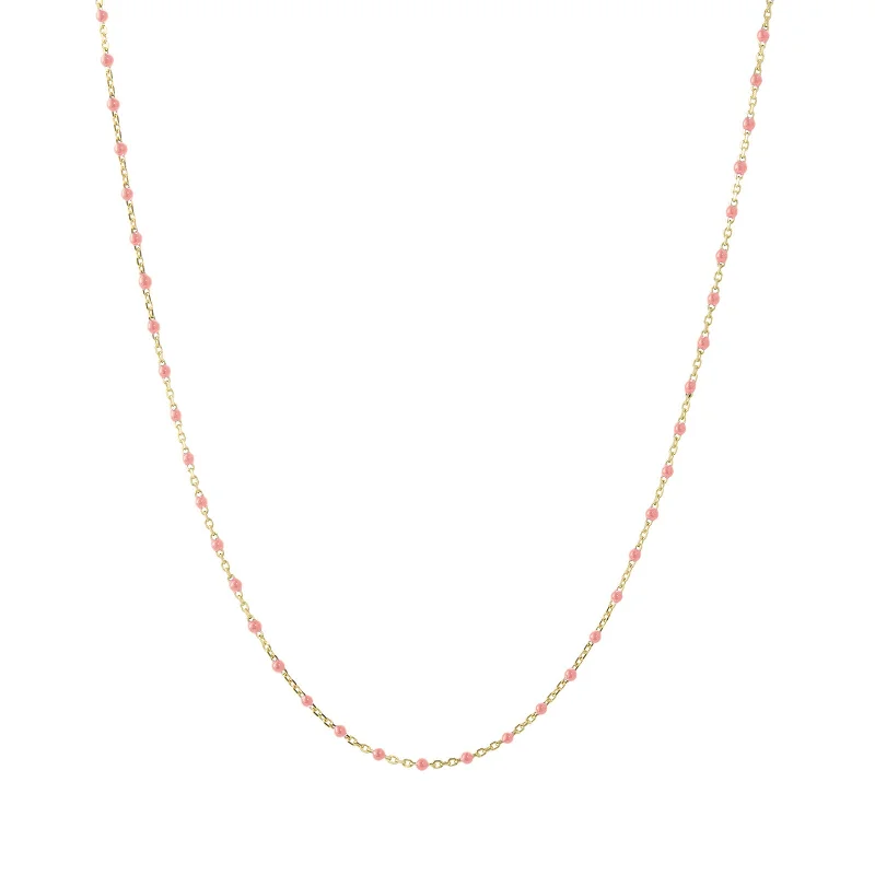 Necklaces and pendants with angel wing motifs for a spiritual, meaningful design-18" Coral Tiny Dot Chain Necklace