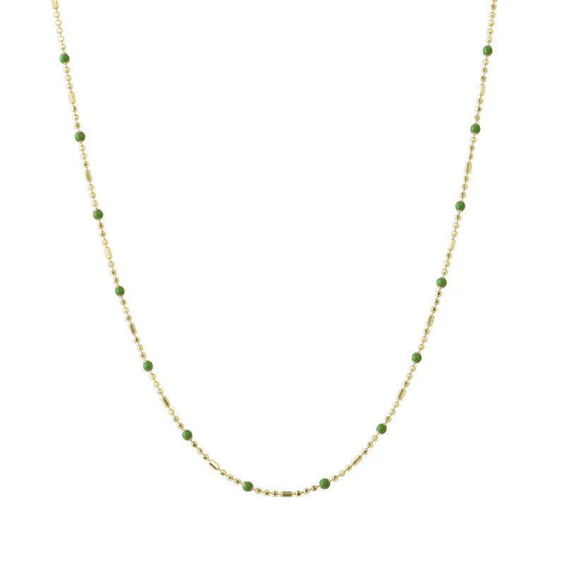 Necklaces and pendants with matching rings for a coordinated set of jewelry-18" Kelly Green Dot Ball Chain Necklace