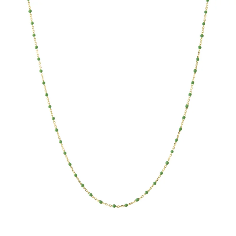 Necklaces and pendants with sun and moon motifs for a celestial-inspired design-18" Kelly Green Tiny Dot Chain Necklace