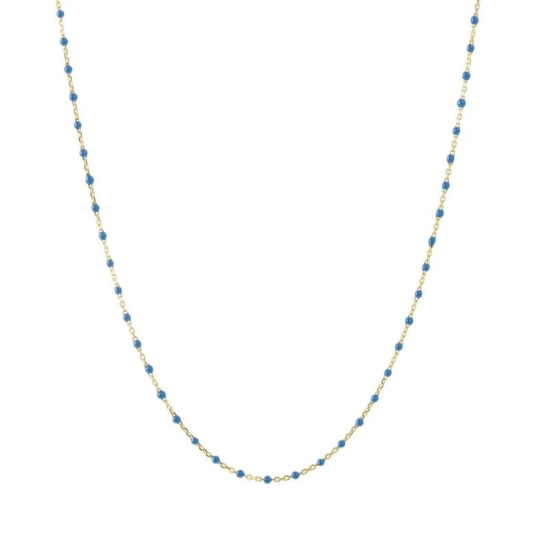 Best necklaces and pendants with cross pendants for a spiritual, meaningful symbol-18" Lapis Tiny Dot Chain Necklace