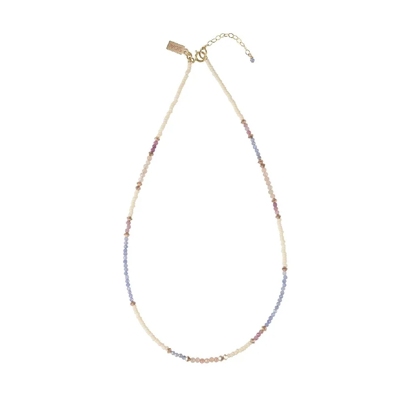 Beautiful necklaces and pendants with moon and star charms for a dreamy effect-Utulivu Tanzanite Beaded Necklace - PINK/TAUPE/HONEY/ROSE GOLD/PEARL/LAVENDER TANZANITE/TRANSLUSCENT PINK