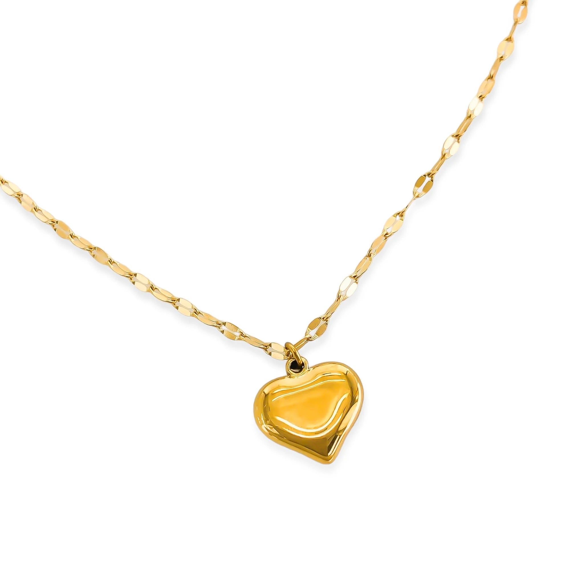 Best necklaces and pendants with silver chains for a sleek, timeless look-Water Resistant Heart Charm Necklace