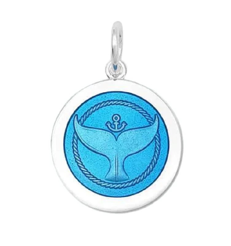 Necklaces and pendants with diamond pendants for a luxurious sparkling effect-27mm Whale Tale Blue Sea