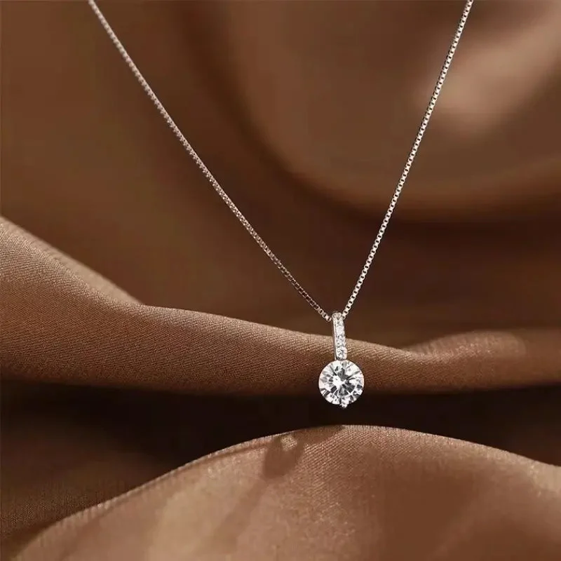 Best necklaces and pendants with art deco elements for a vintage, glamorous design-Zirconia Water Drop Pendant Clavicle Chain Necklace